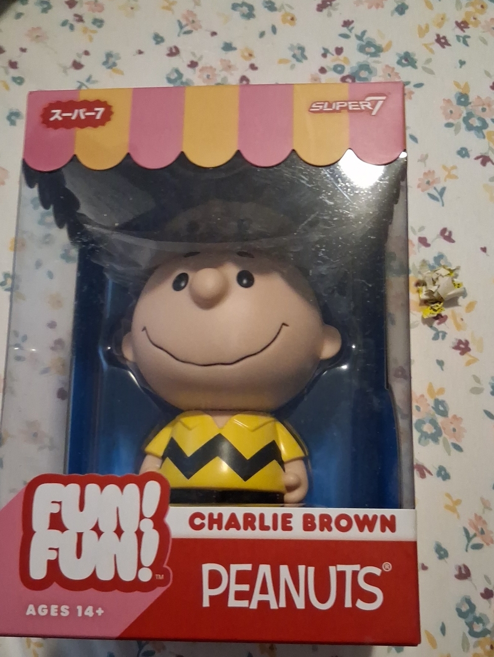 BNIB Peanuts Charlie Brown Yellow and Black Vinyl Figure by Super7